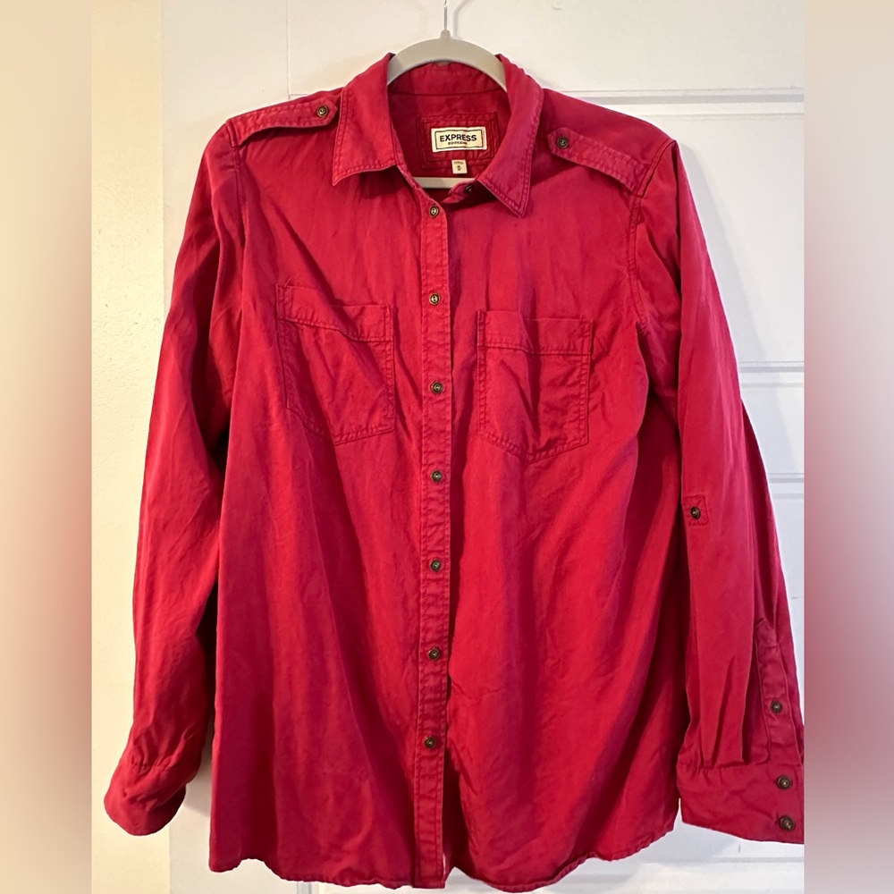 Express Men's Bold Red Casual Shirt